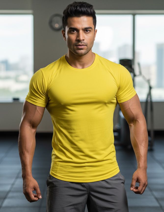 Mens half sleeve round tshirt